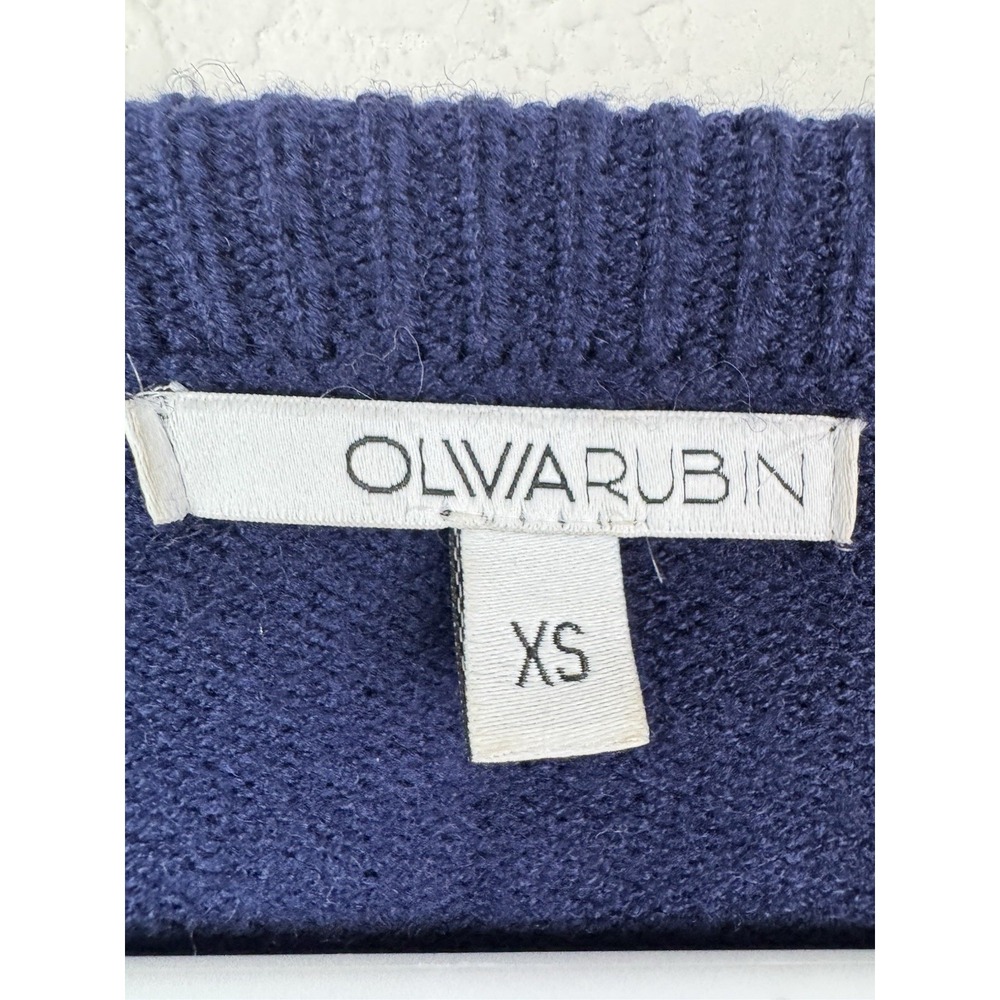 Olivia Rubin Courtney Cardigan XS Blue Peter Pan Collar Pearl Buttons Old‎ Money - Picture 3 of 6